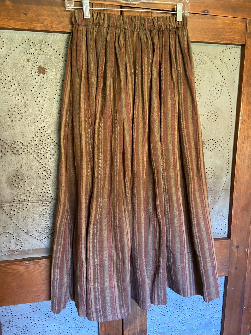 Lottie99 Lottie.99 Linen Striped Skirt Brown Size M - Picture 4 of 5